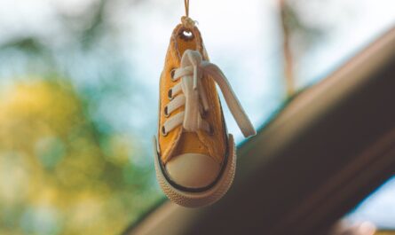 yellow and white low top sneaker keychain